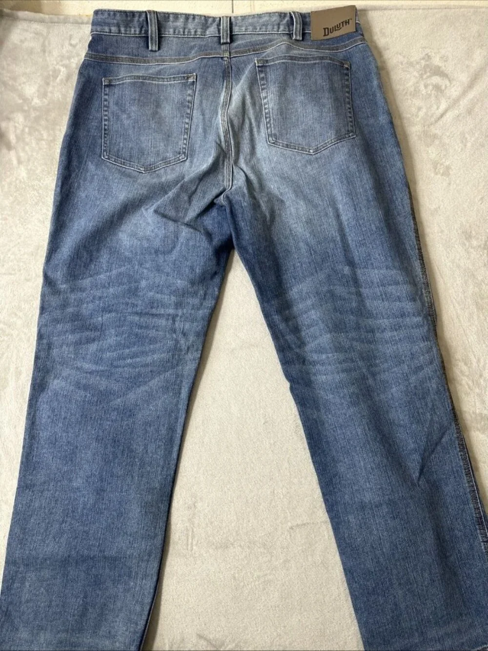 Duluth Trading Flex Ballroom Jeans 38x32 Straight Leg Blue Mens